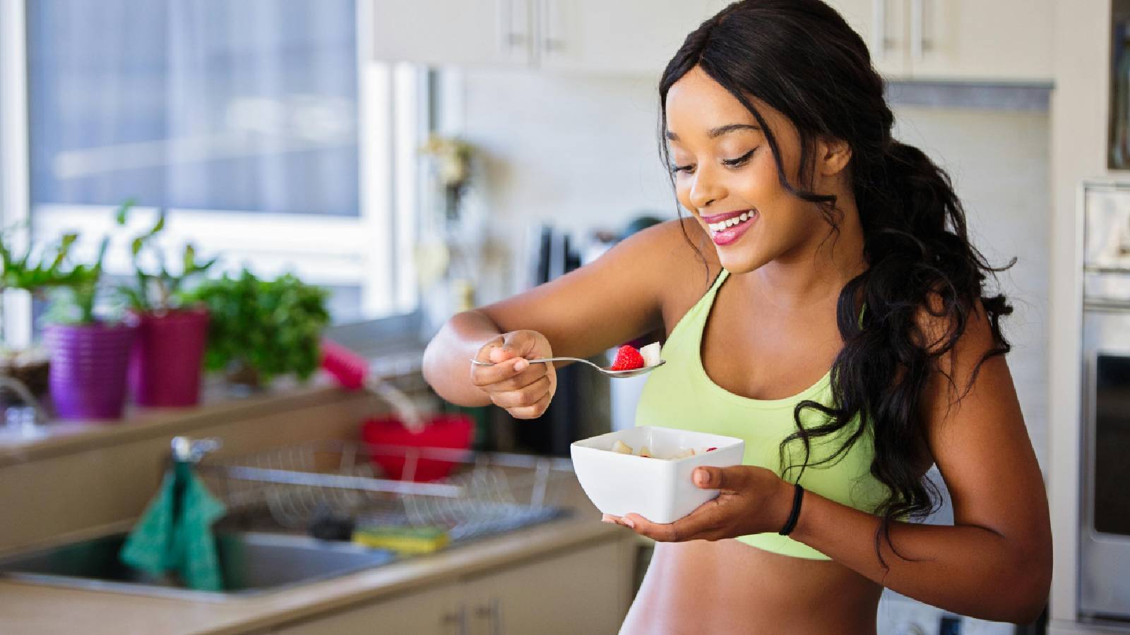 Woman eating healthy