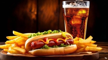 coke and hot dog