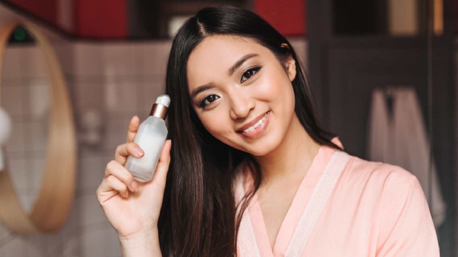 A woman using glycolic acid 