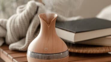 A humidifier in a room
