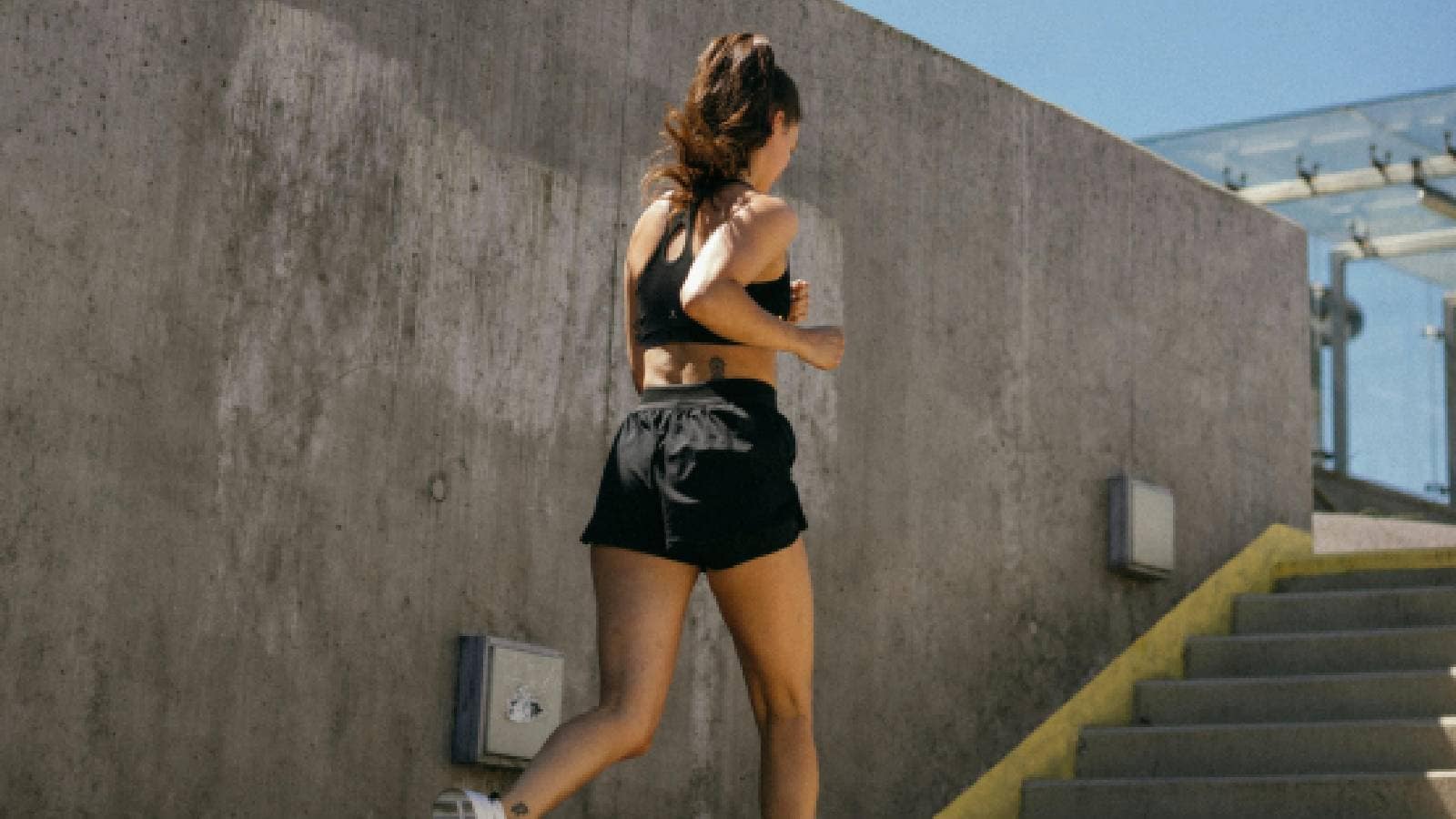A woman running