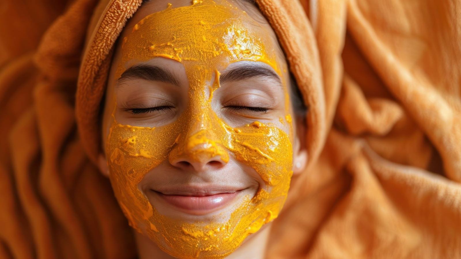 A woman with a face mask