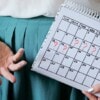 A girl with a menstrual calendar
