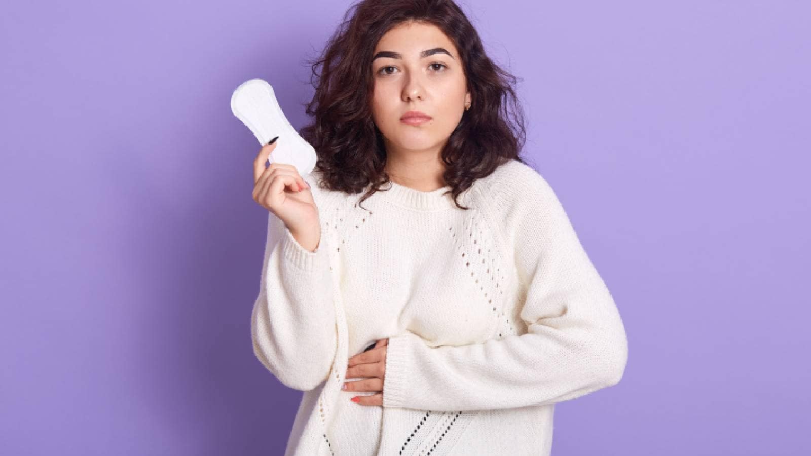 A woman with menstrual cramps