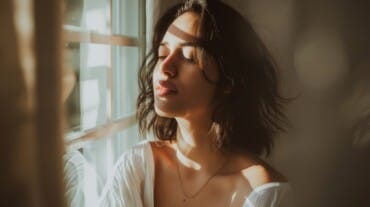 Woman embracing slow living