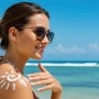 A woman with sunburned skin